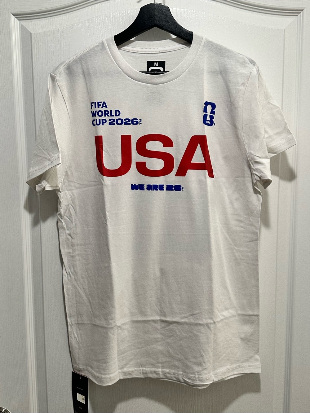 FIFA World Cup 2026 Authentic USA White Red Blue T-Shirt, Size Medium - NWT